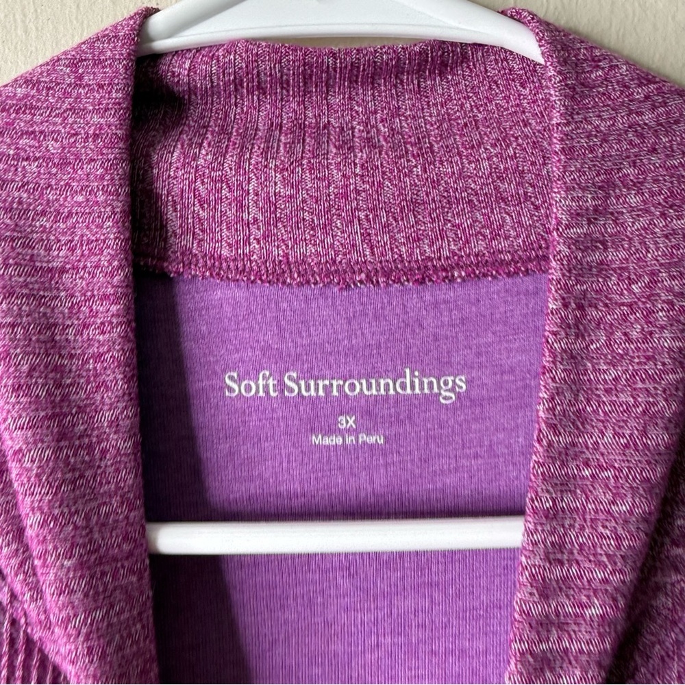 Soft Surroundings Purple Marled Zipper Lightweight Sweater Jacket - Picture 3 of 5